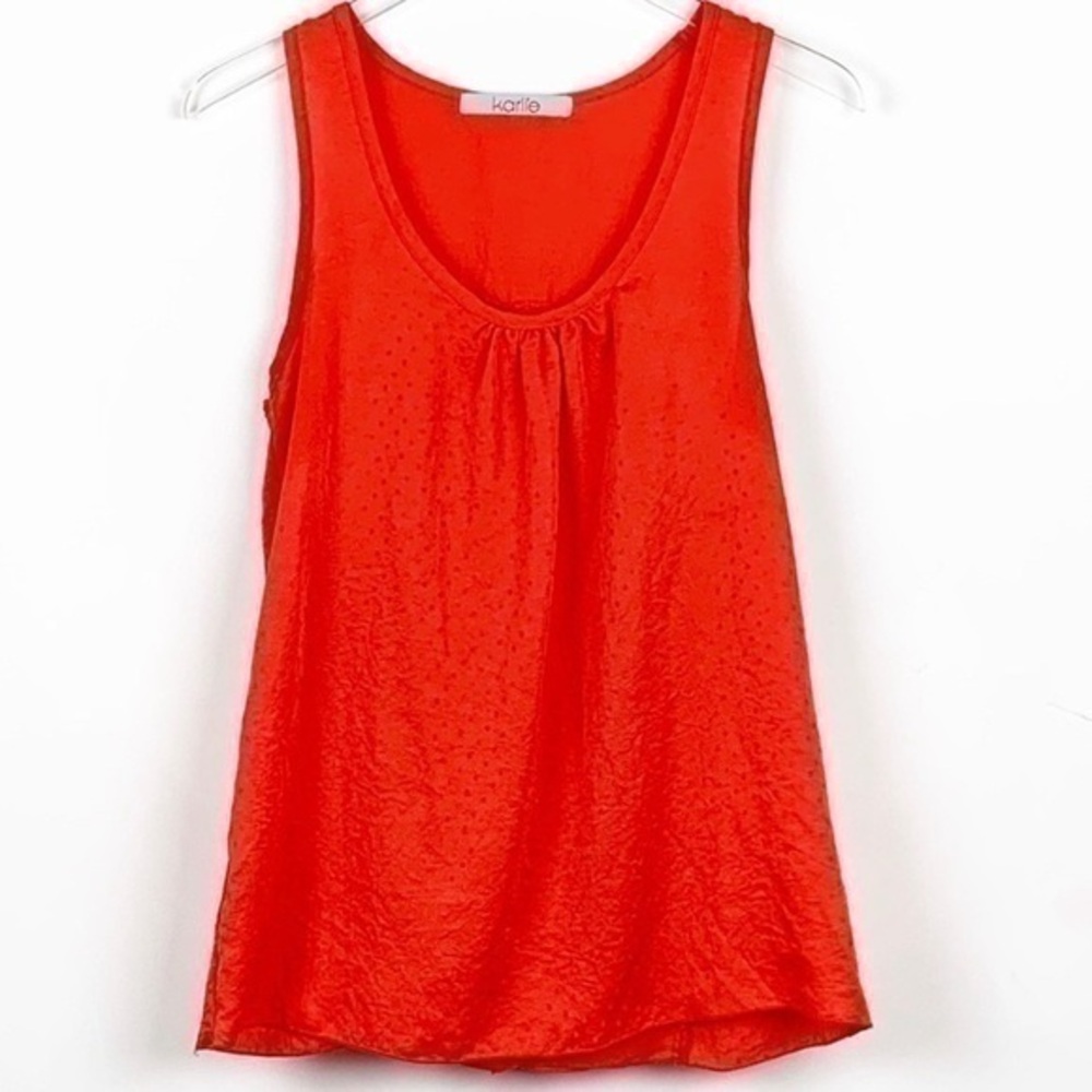 Karlie Top Ruffle Back Sleeveless Dark Peach Size Medium